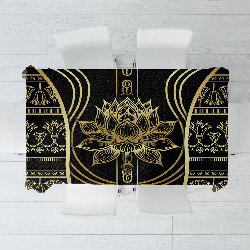 Egypt The Lotus Tablecloth Gold Bloom Hieroglyphic Patterns