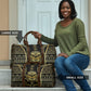 Egypt The Lotus Travel Bag Gold Bloom Hieroglyphic Patterns