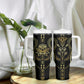 Egypt The Lotus Tumbler With Handle Gold Bloom Hieroglyphic Patterns