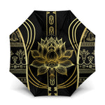 Egypt The Lotus Umbrella Gold Bloom Hieroglyphic Patterns