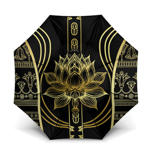 Egypt The Lotus Umbrella Gold Bloom Hieroglyphic Patterns