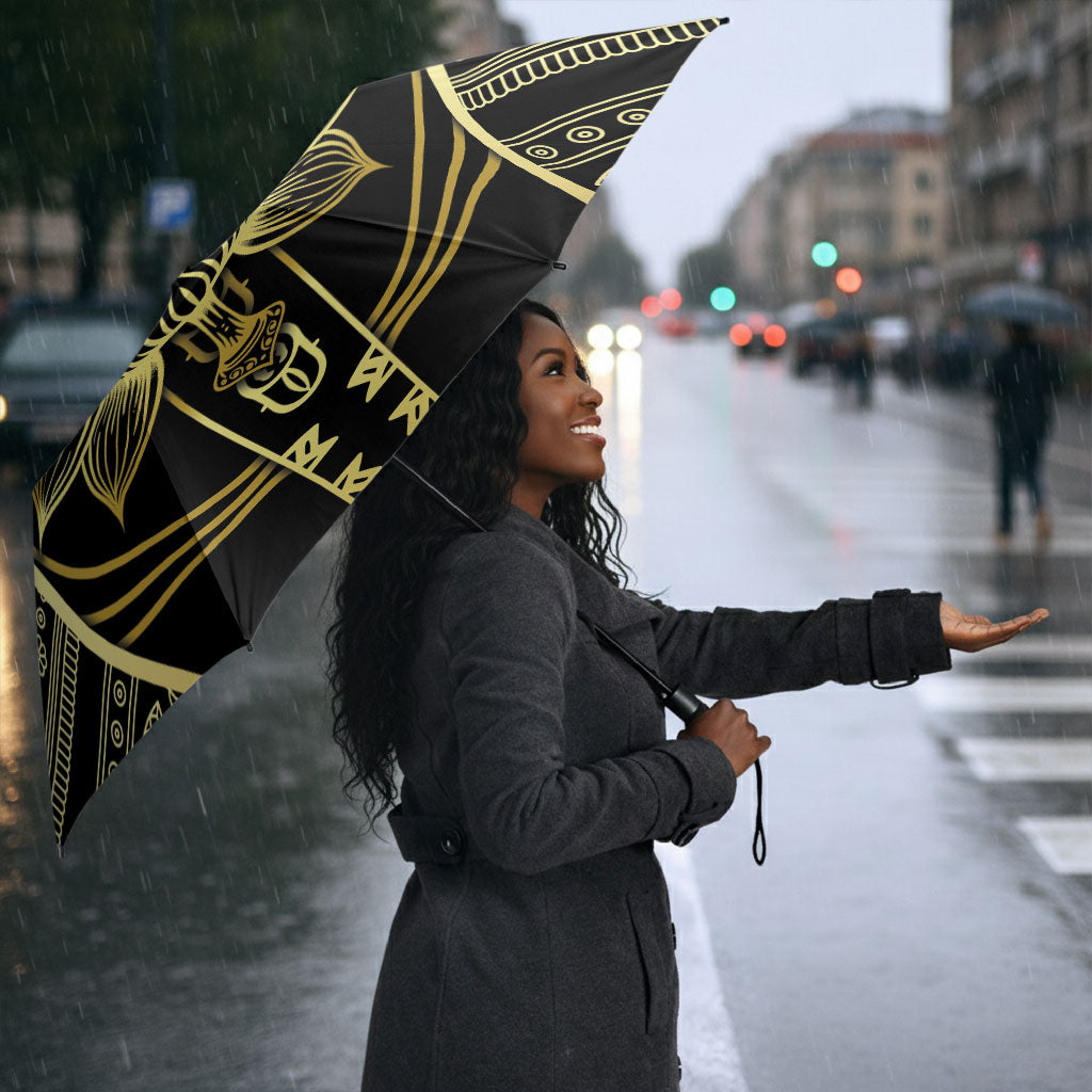 Egypt The Lotus Umbrella Gold Bloom Hieroglyphic Patterns