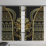 Egypt The Lotus Window Curtain Gold Bloom Hieroglyphic Patterns