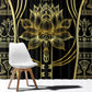 Egypt The Lotus Window Curtain Gold Bloom Hieroglyphic Patterns