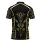 Egypt The Lotus Zipper Polo Shirt Gold Bloom Hieroglyphic Patterns