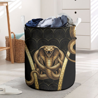 Egypt Uraeus Laundry Basket Gold Cobra Luxury Style
