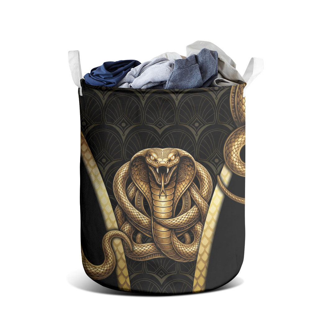 Egypt Uraeus Laundry Basket Gold Cobra Luxury Style