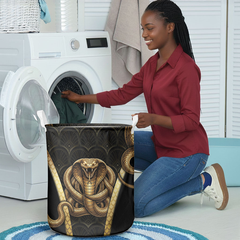 Egypt Uraeus Laundry Basket Gold Cobra Luxury Style