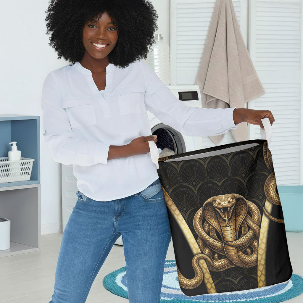 Egypt Uraeus Laundry Basket Gold Cobra Luxury Style