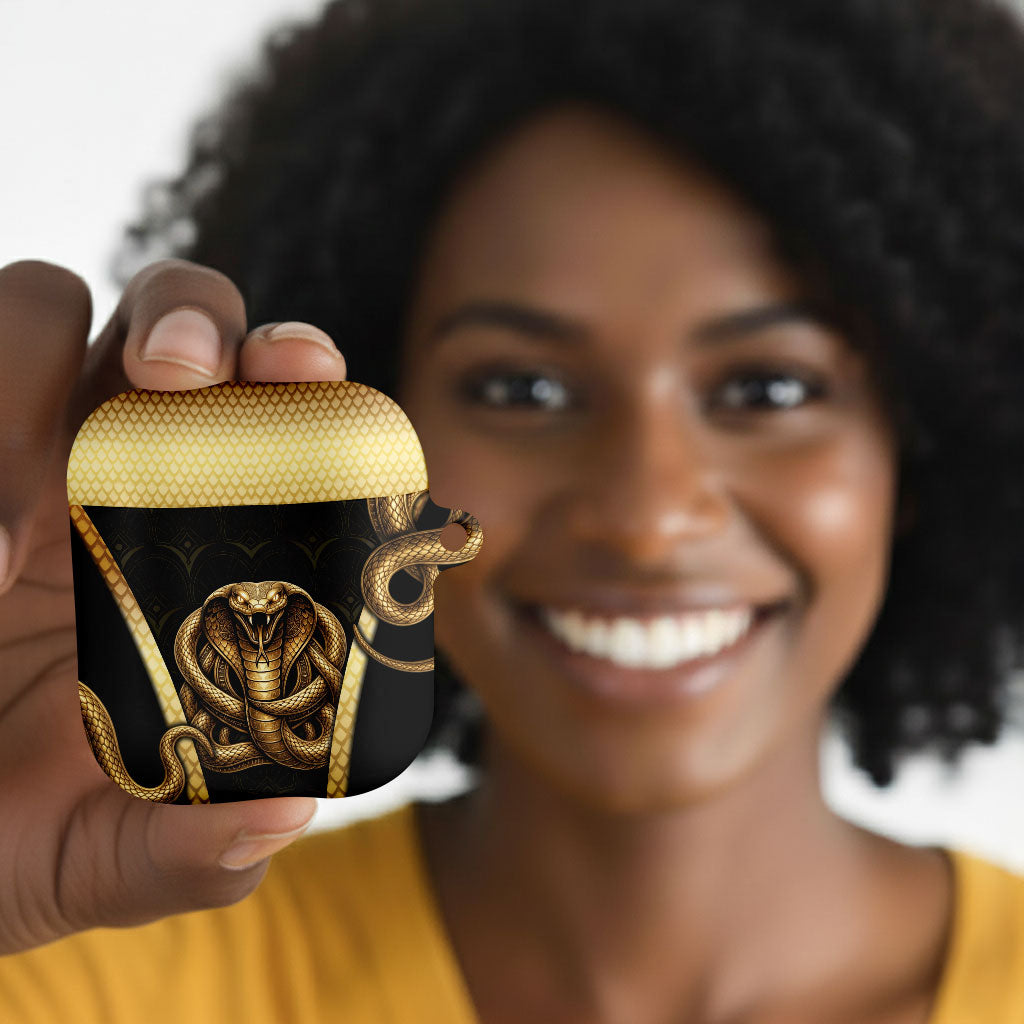 Egypt Uraeus AirPods Case Gold Cobra Luxury Style