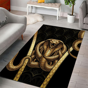 Egypt Uraeus Area Rug Gold Cobra Luxury Style