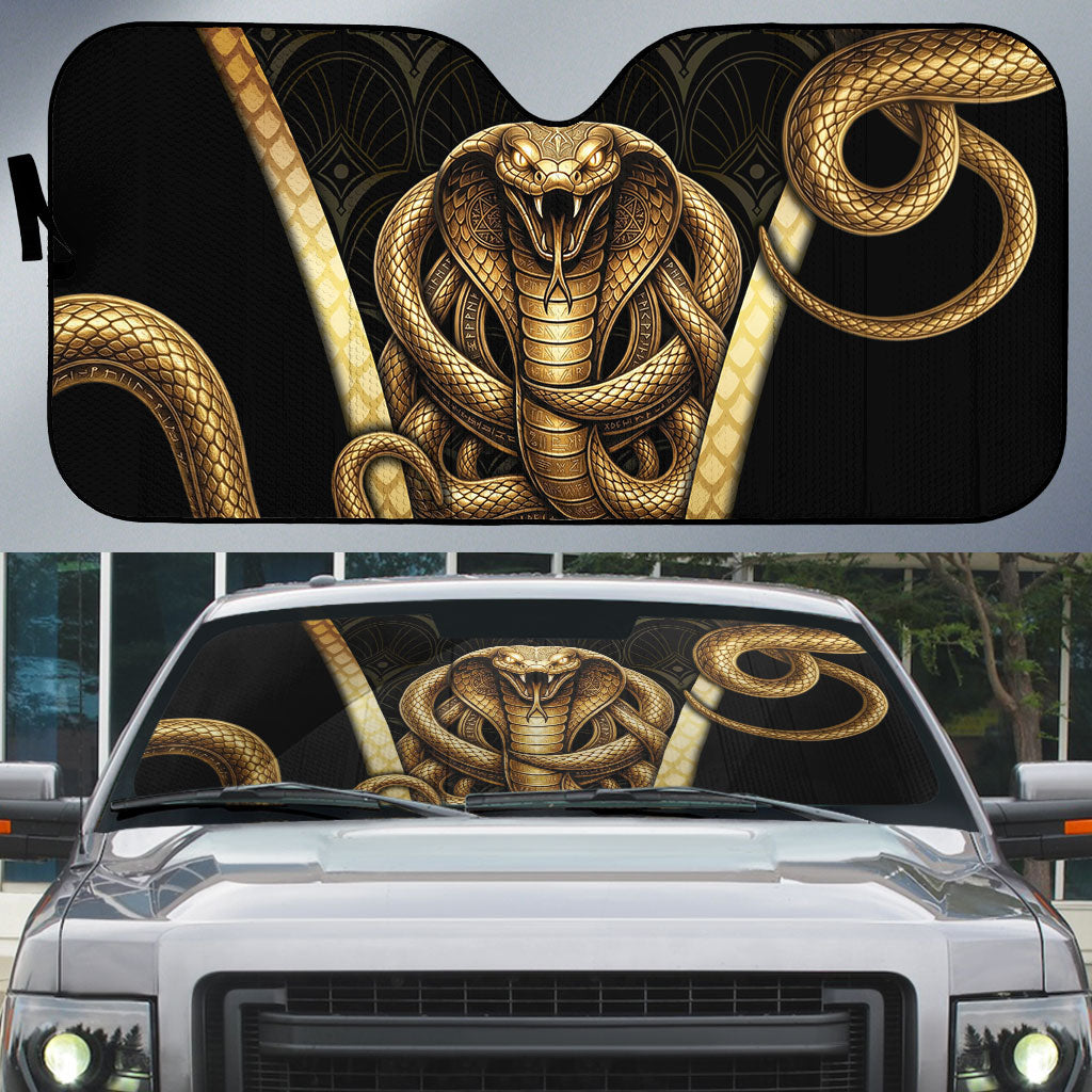 Egypt Uraeus Auto Sun Shade Gold Cobra Luxury Style