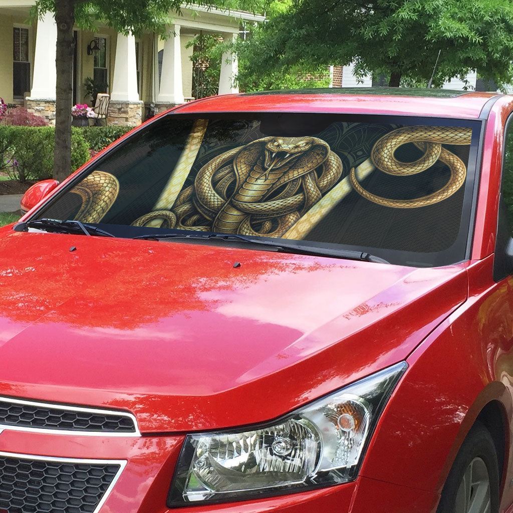 Egypt Uraeus Auto Sun Shade Gold Cobra Luxury Style