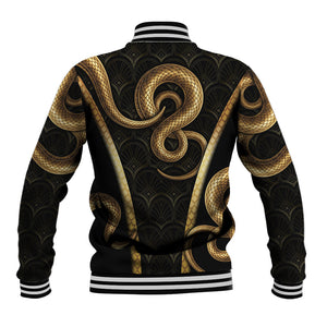 Egypt Uraeus Baseball Jacket Gold Cobra Luxury Style