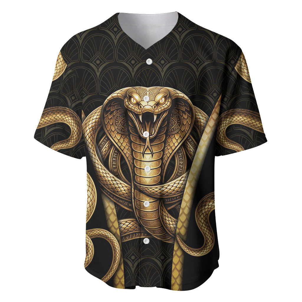 Egypt Uraeus Baseball Jersey Gold Cobra Luxury Style