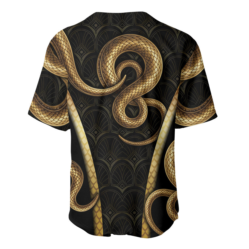 Egypt Uraeus Baseball Jersey Gold Cobra Luxury Style