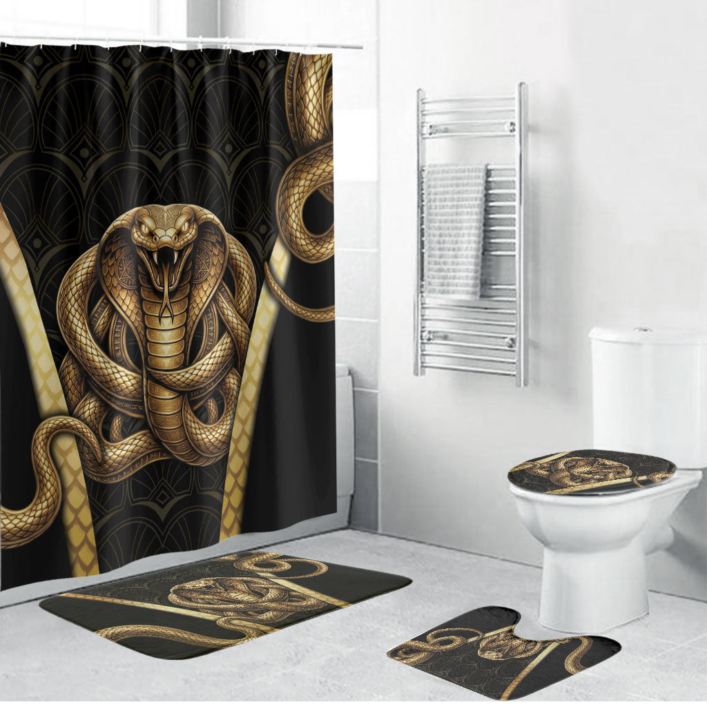 Egypt Uraeus Bathroom Set Gold Cobra Luxury Style