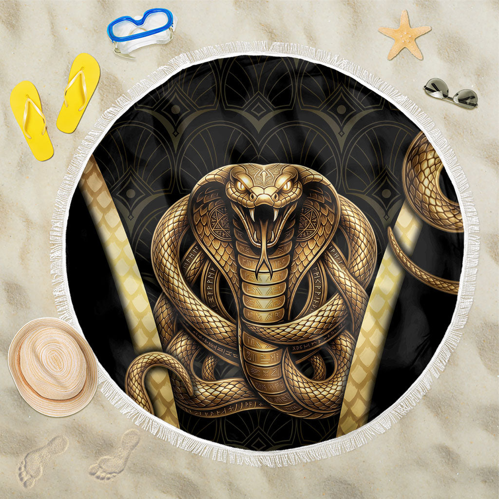 Egypt Uraeus Beach Blanket Gold Cobra Luxury Style