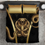 Egypt Uraeus Bedding Set Gold Cobra Luxury Style