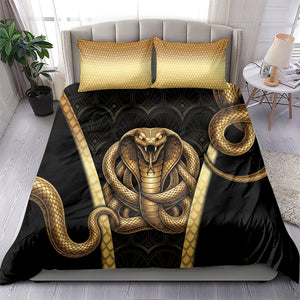 Egypt Uraeus Bedding Set Gold Cobra Luxury Style