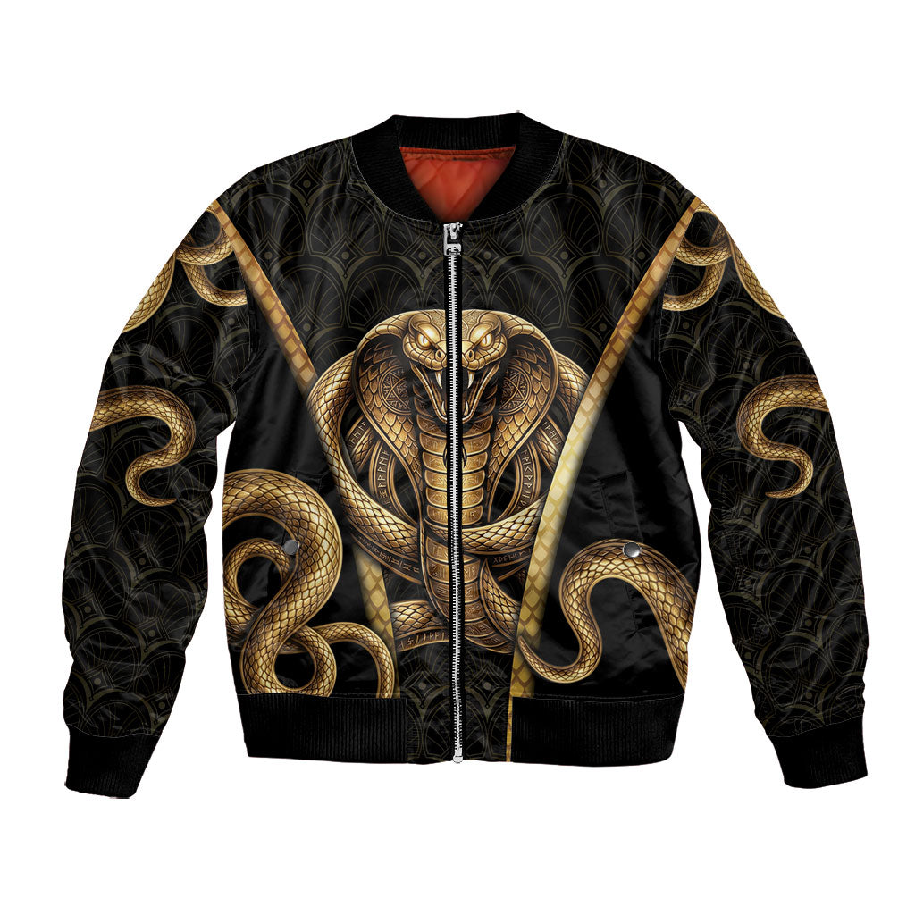 Egypt Uraeus Bomber Jacket Gold Cobra Luxury Style