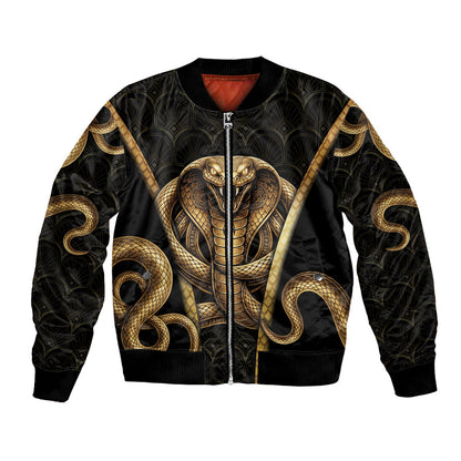 Egypt Uraeus Bomber Jacket Gold Cobra Luxury Style