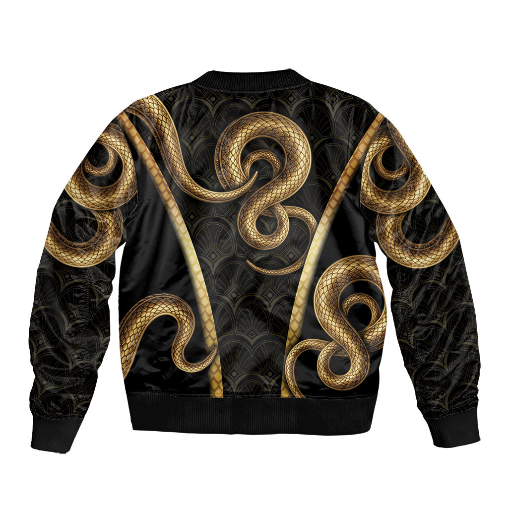 Egypt Uraeus Bomber Jacket Gold Cobra Luxury Style