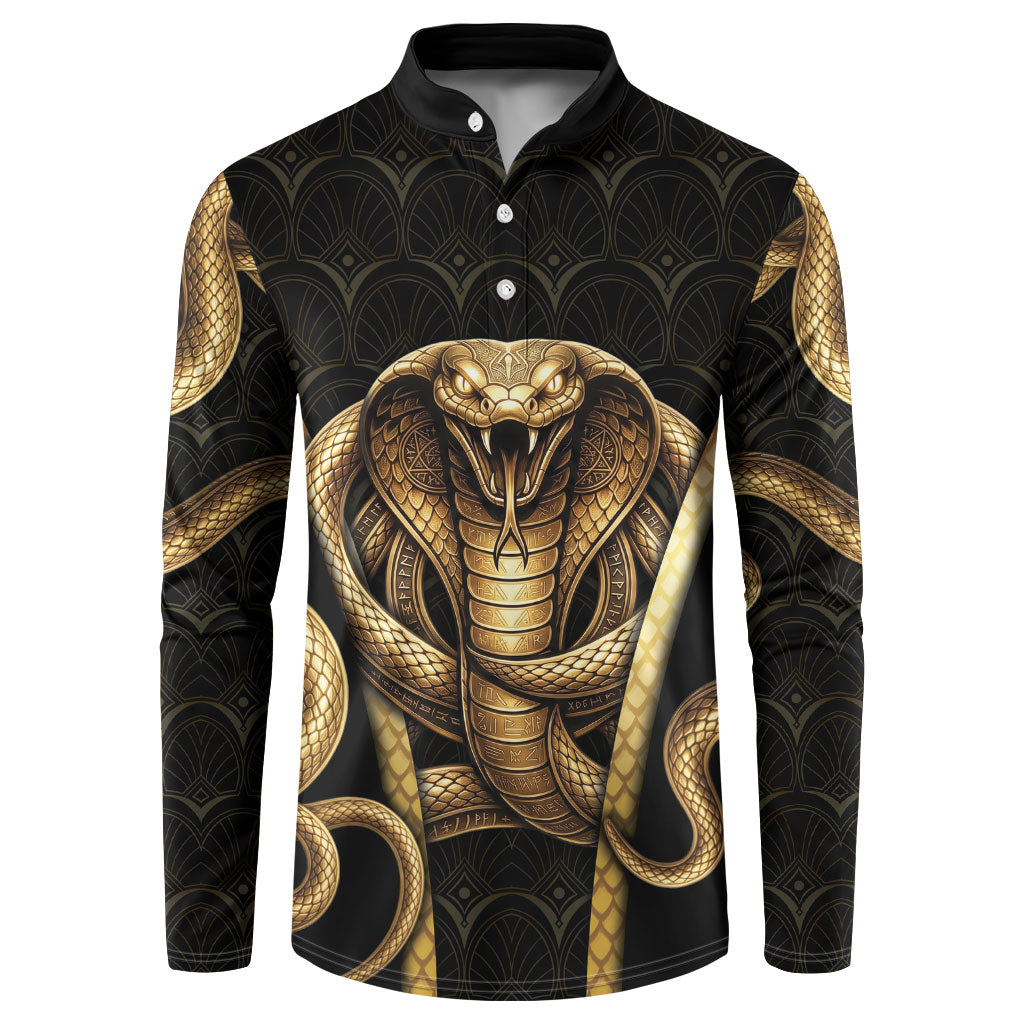 Egypt Uraeus Button Sweatshirt Gold Cobra Luxury Style