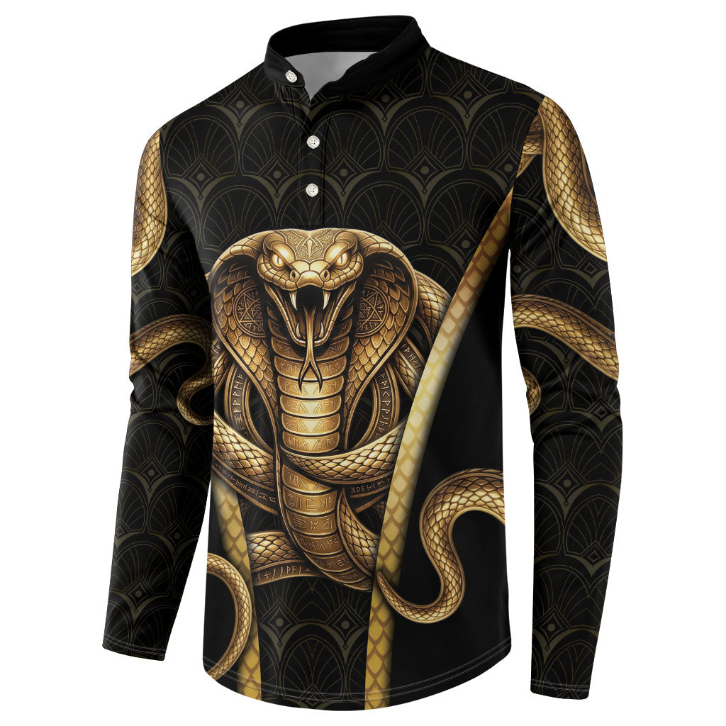 Egypt Uraeus Button Sweatshirt Gold Cobra Luxury Style