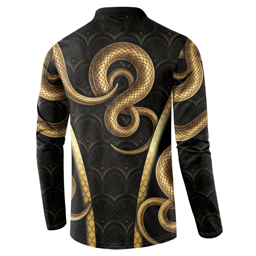 Egypt Uraeus Button Sweatshirt Gold Cobra Luxury Style
