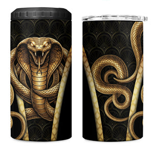 Egypt Uraeus 4 in 1 Can Cooler Tumbler Gold Cobra Luxury Style