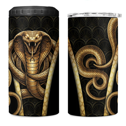 Egypt Uraeus 4 in 1 Can Cooler Tumbler Gold Cobra Luxury Style