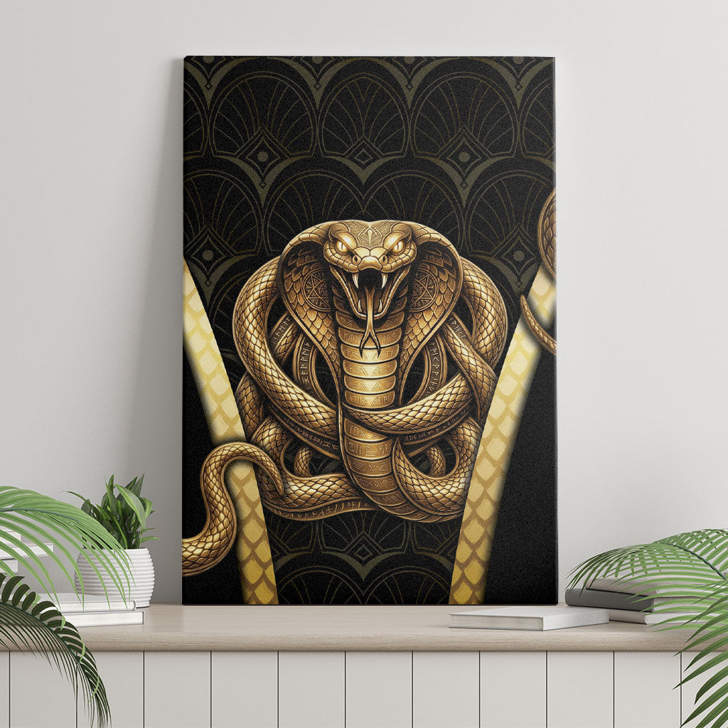 Egypt Uraeus Canvas Wall Art Gold Cobra Luxury Style