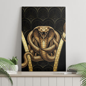 Egypt Uraeus Canvas Wall Art Gold Cobra Luxury Style