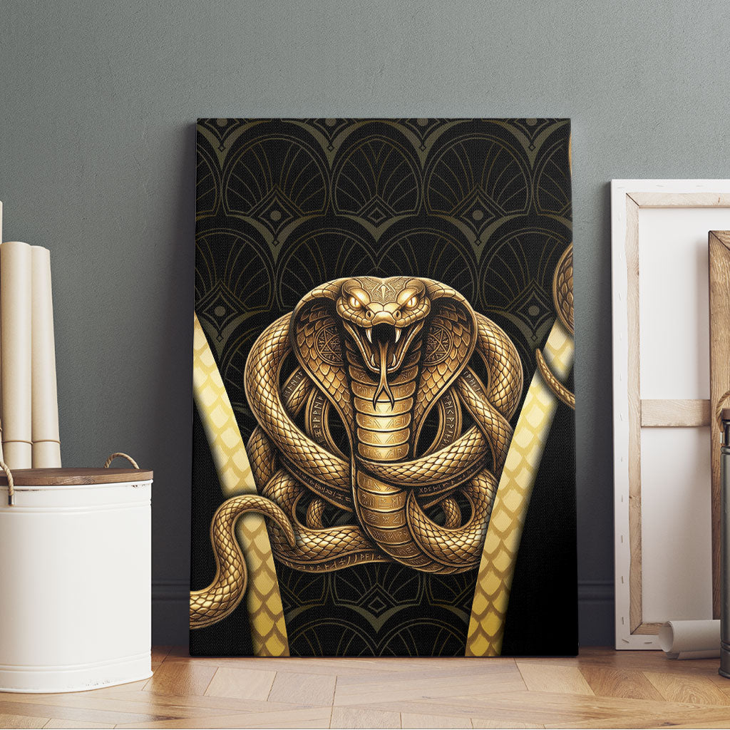 Egypt Uraeus Canvas Wall Art Gold Cobra Luxury Style