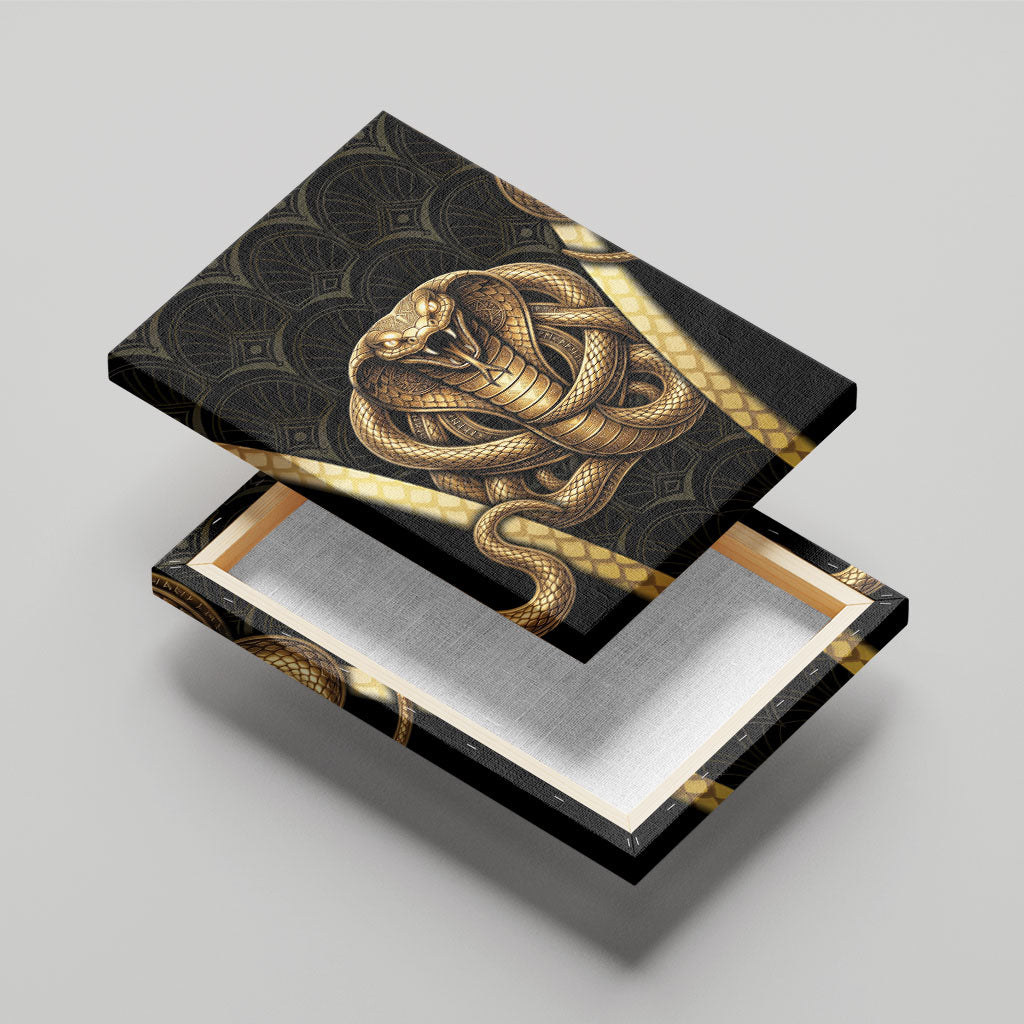 Egypt Uraeus Canvas Wall Art Gold Cobra Luxury Style
