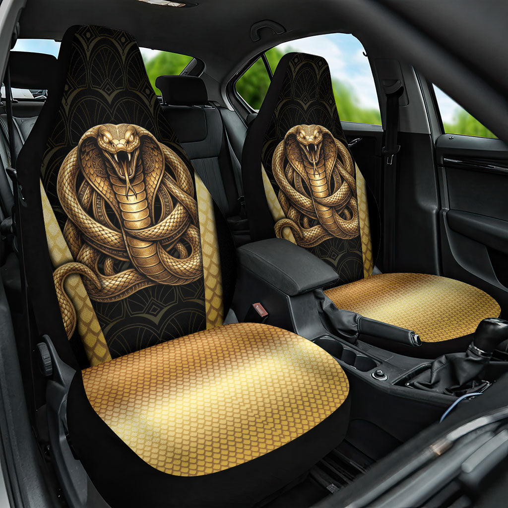 Egypt Uraeus Car Seat Cover Gold Cobra Luxury Style
