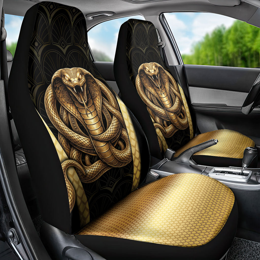 Egypt Uraeus Car Seat Cover Gold Cobra Luxury Style