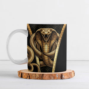 Egypt Uraeus Ceramic Mug Gold Cobra Luxury Style