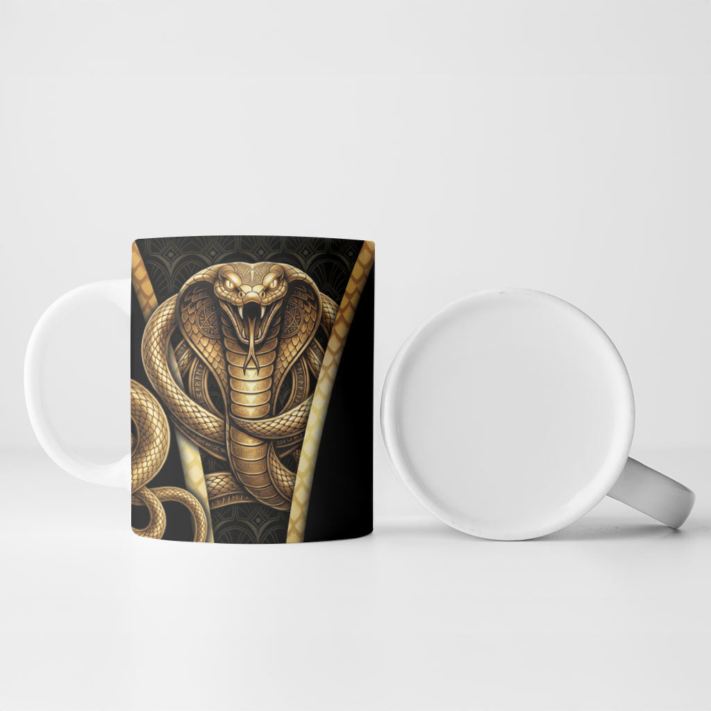 Egypt Uraeus Ceramic Mug Gold Cobra Luxury Style