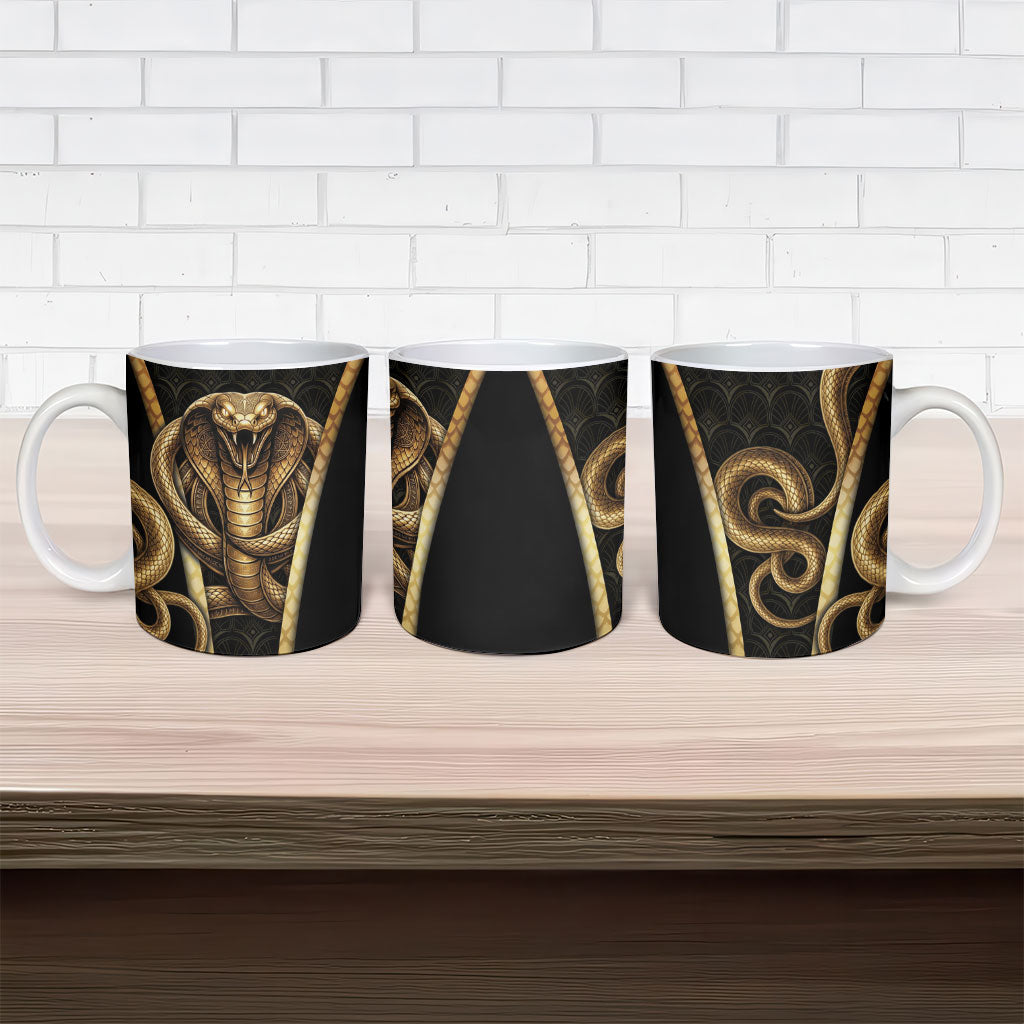 Egypt Uraeus Ceramic Mug Gold Cobra Luxury Style
