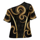 Egypt Uraeus Cross Shoulder Shirt Gold Cobra Luxury Style