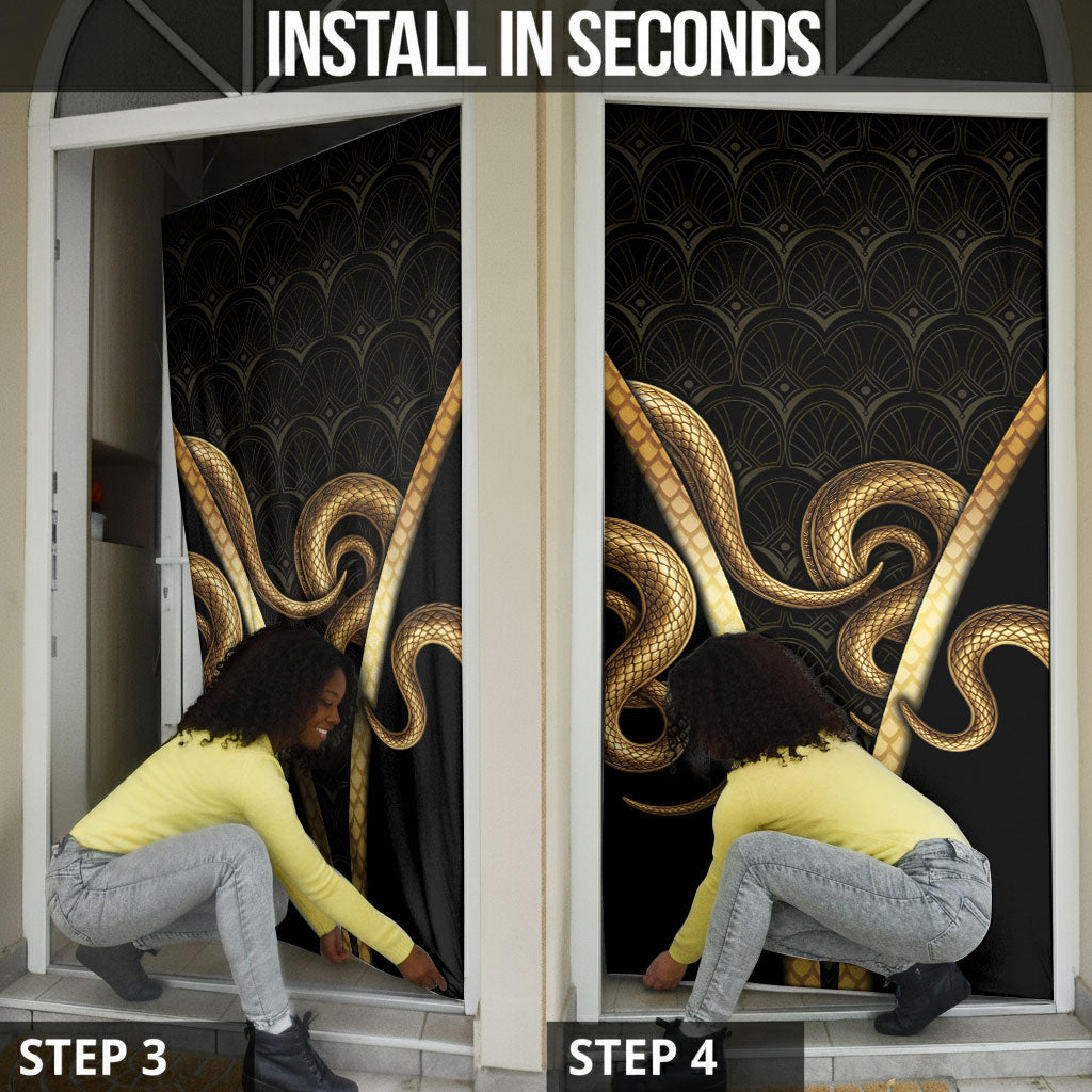 Egypt Uraeus Door Cover Gold Cobra Luxury Style