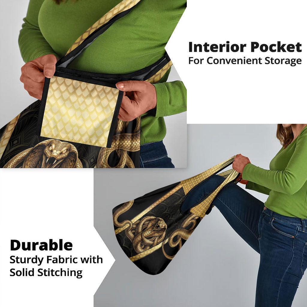 Egypt Uraeus Grocery Bag Gold Cobra Luxury Style