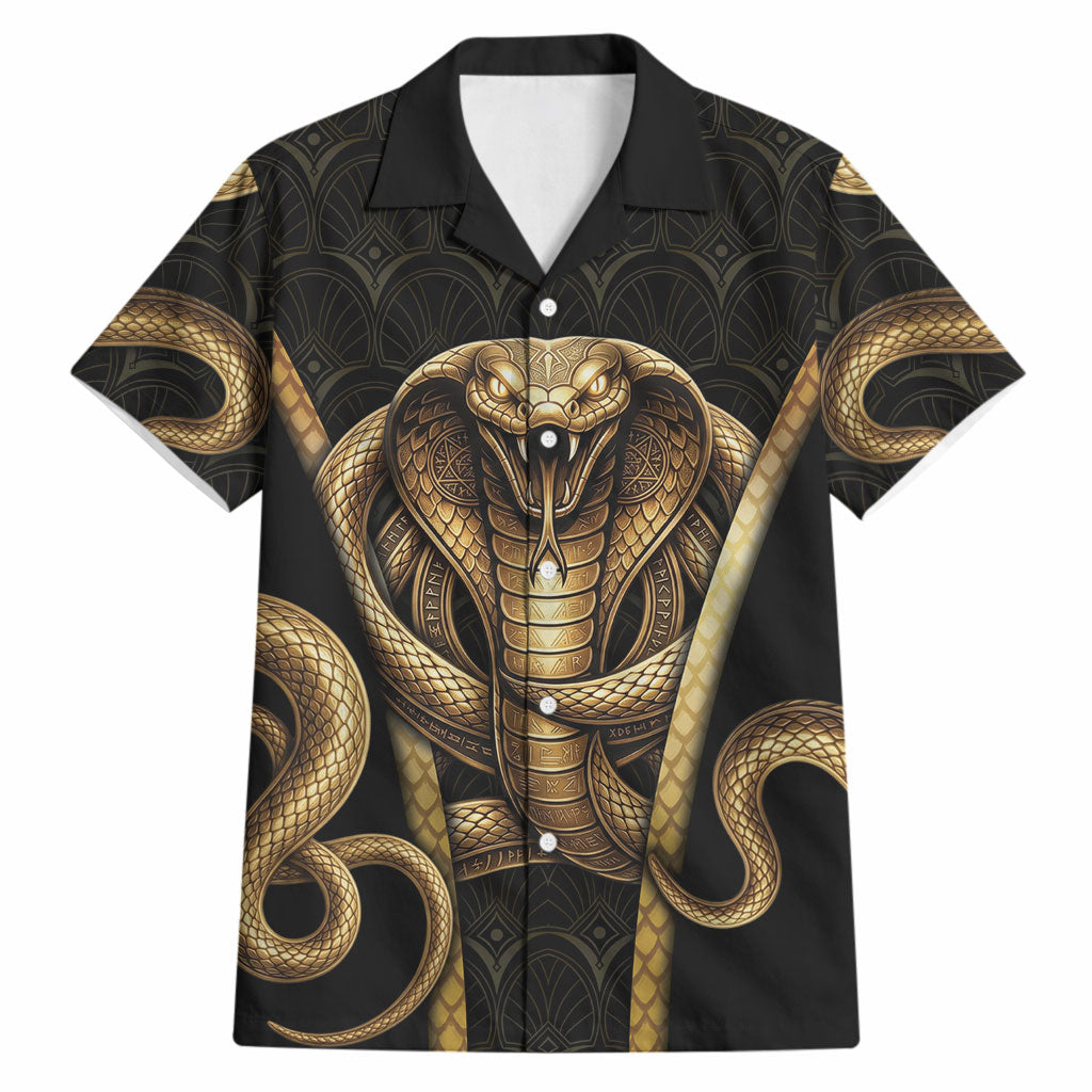 Egypt Uraeus Hawaiian Shirt Gold Cobra Luxury Style