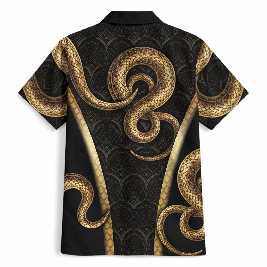 Egypt Uraeus Hawaiian Shirt Gold Cobra Luxury Style