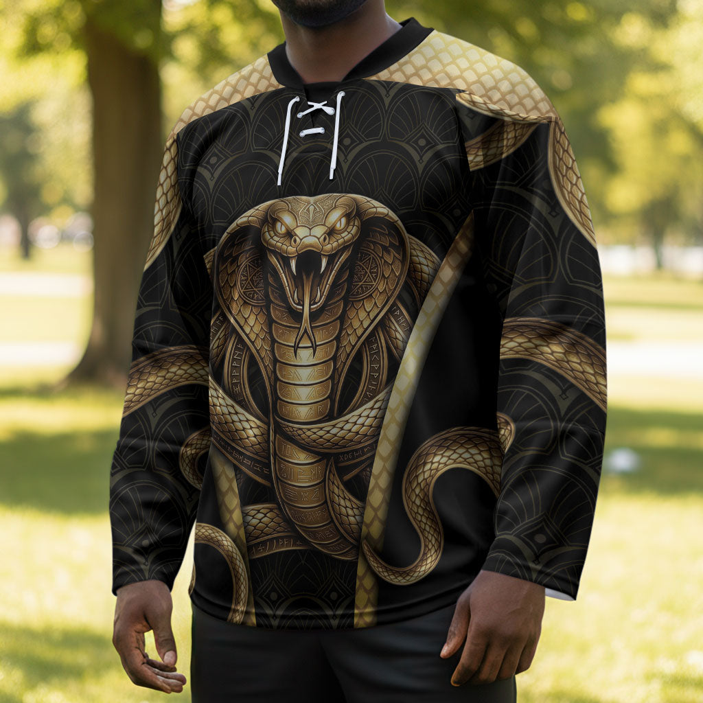 Egypt Uraeus Hockey Jersey Gold Cobra Luxury Style