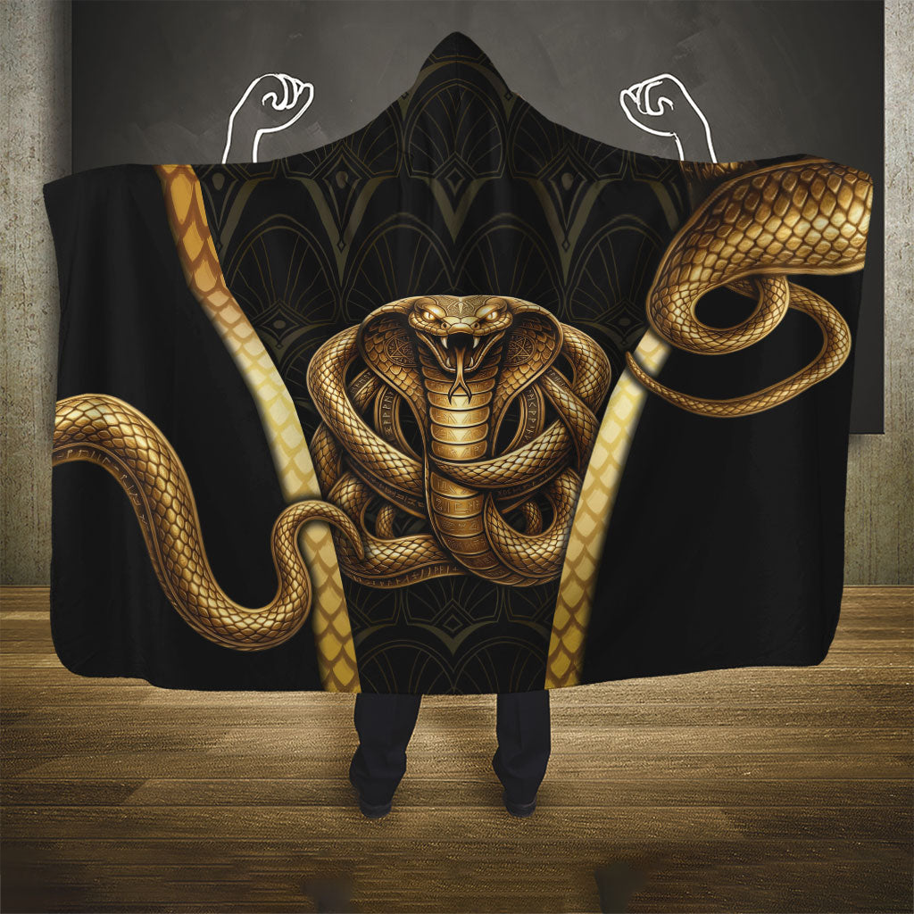 Egypt Uraeus Hooded Blanket Gold Cobra Luxury Style