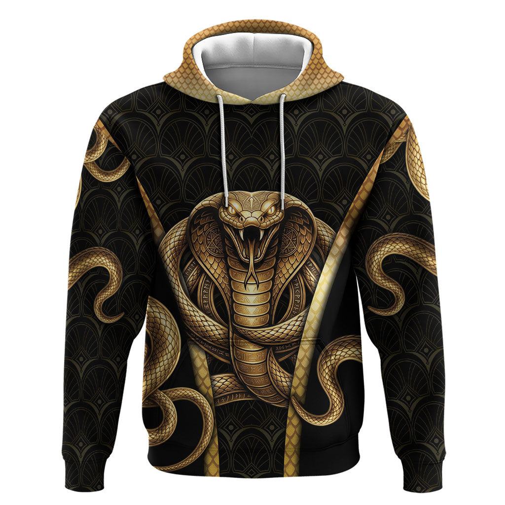 Egypt Uraeus Hoodie Gold Cobra Luxury Style
