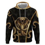 Egypt Uraeus Hoodie Gold Cobra Luxury Style